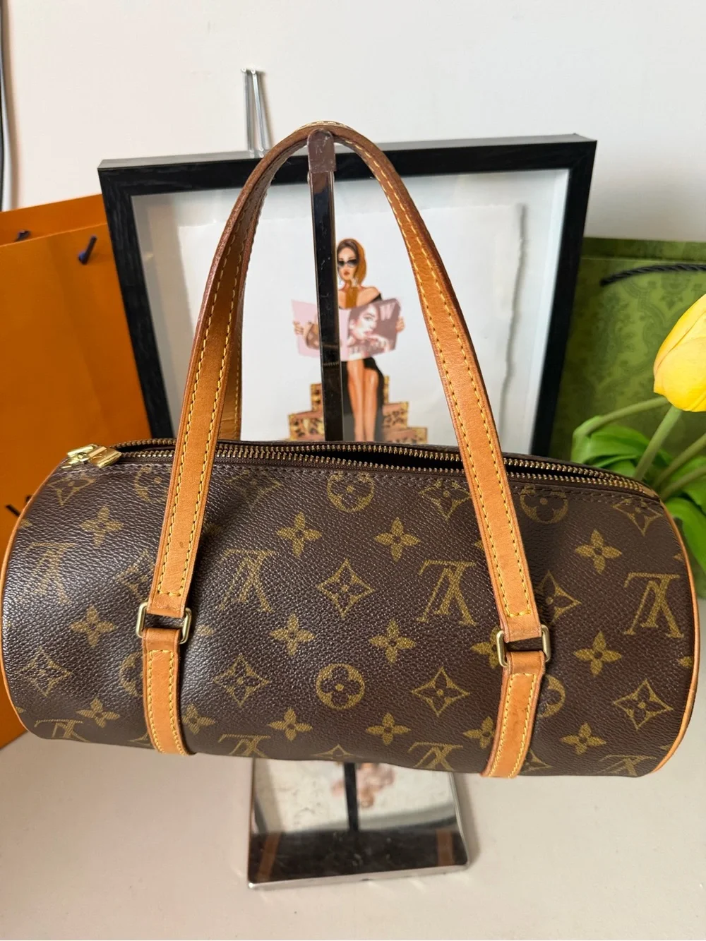 Louis Vuitton Papillon 26 PM Monogram Barrel Bag – Authentic w/ COA